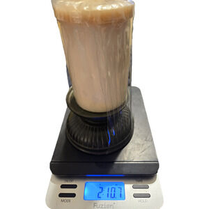 Vintage Style Bronze black Tone Metal Pillar Candle Holder with Cream Candle NEW